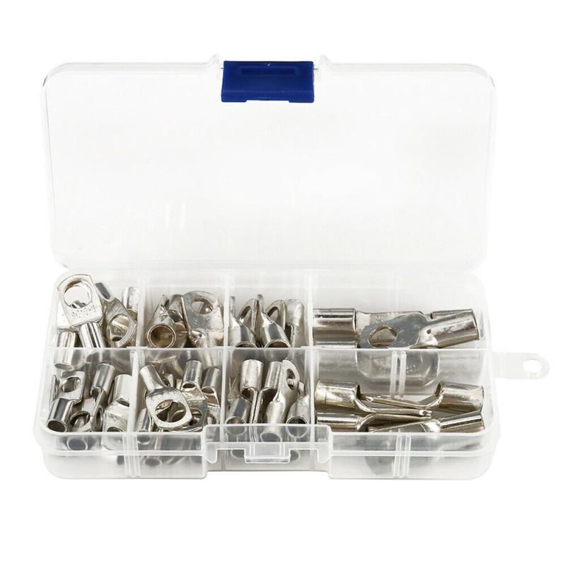 60 шт. Набор медных трубчатых наконечников SC25 SC16 SC10 SC6 Серия Медный кабельный наконечник Комплект проводов