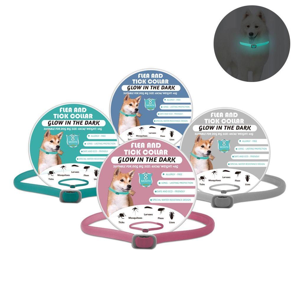 Регулируемый ошейник от комаров для собак и кошек, светоотражающий светящийся ошейник от блох и клещей