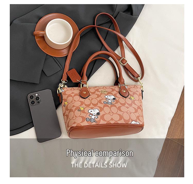 Трендовая женская сумка кроссбоди и тоут на плечо 2025 - Простой принт, текстура ПУ