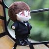 niannyyhouse 20cm Doll Clothes Suit with White Shirt, Ribbon, and Pants, Cotton Doll Clothes for Plush Toys (Black-1)