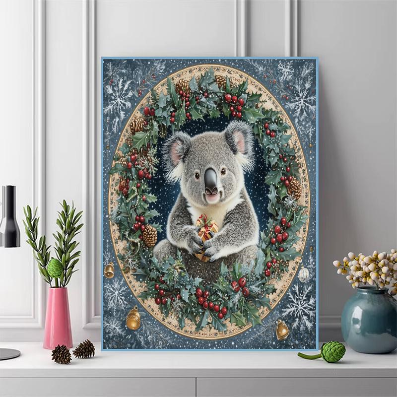 Christmas koala Pattern 3pcs 100% Round Full Drill 5D DIY Diamond Painting Embroidery Cross Stitch Rhinestone Décor