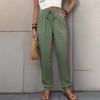 Женские повседневные брюки однотонные с эластичным поясом и завязками на шнурке, брюки с карманами