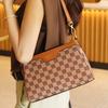 High-end Checkerboard Double-compartment Large-capacity Ladies Bag One-shoulder Women's Messenger Bag