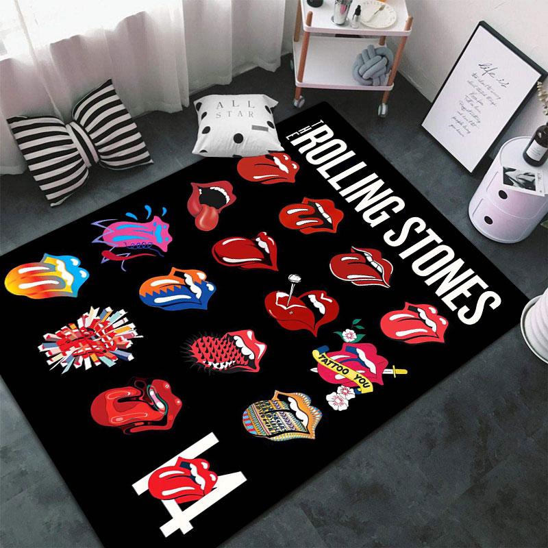 Rolling Stones Rock band Carpets and Rug 3D Printing Carpet Floor Mat Living Room Bedroom Large Area Soft Carpet-JM007