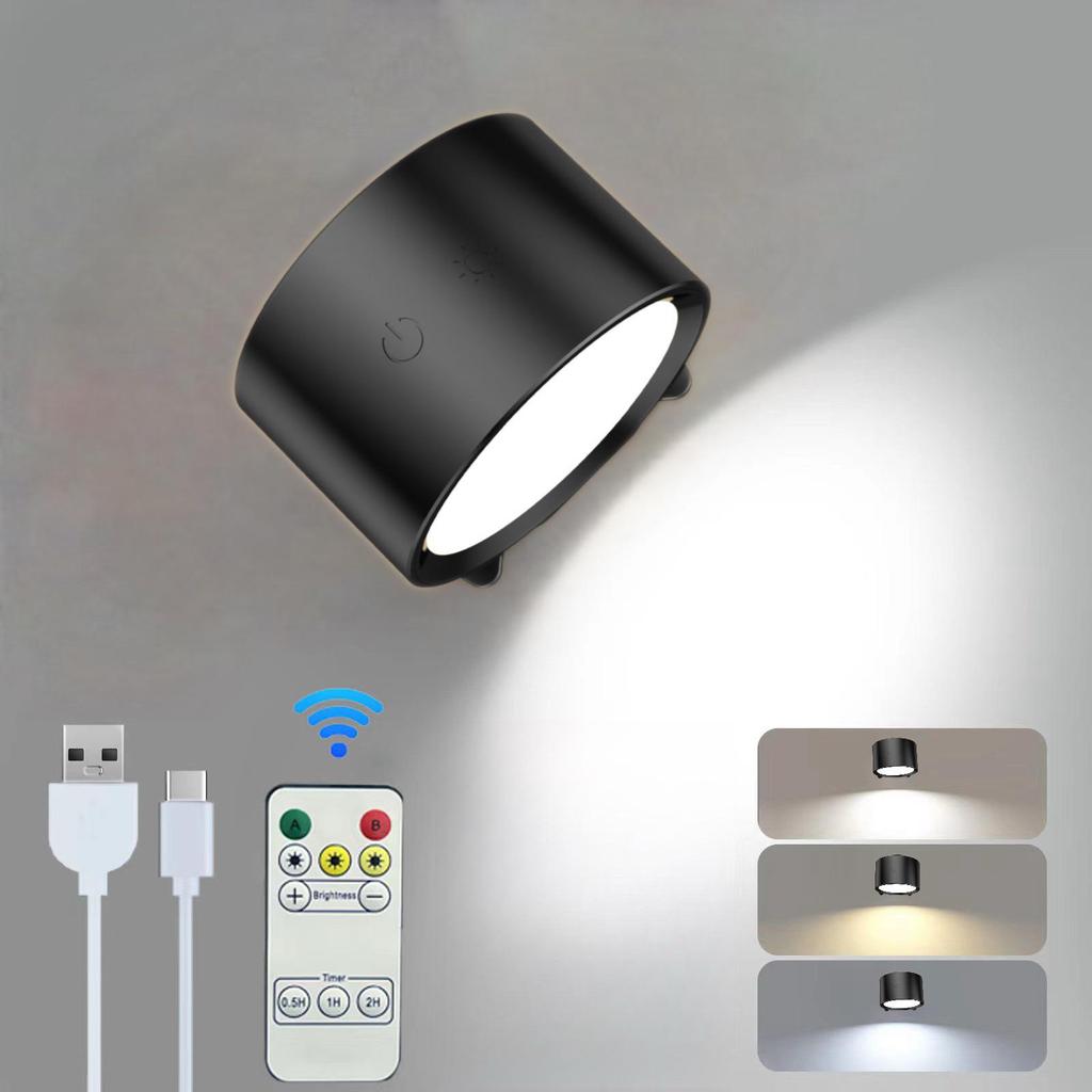 LED Sconces Wall Mounted Lamps Remote Control Rechargeable Bedroom Bedside Reading Light