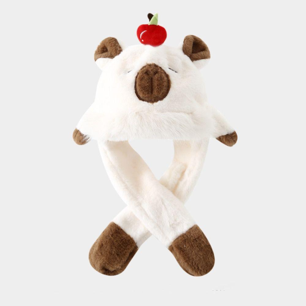 Thickened Kids Ear Protection Hat Windproof Plush Hat Scarf Set  Cold Weather