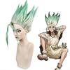 Парик HAIRJOY ​​для косплея по аниме Dr.Stone Ishigami Senkuu, короткий, зеленый, смешанный, синтетические волосы.