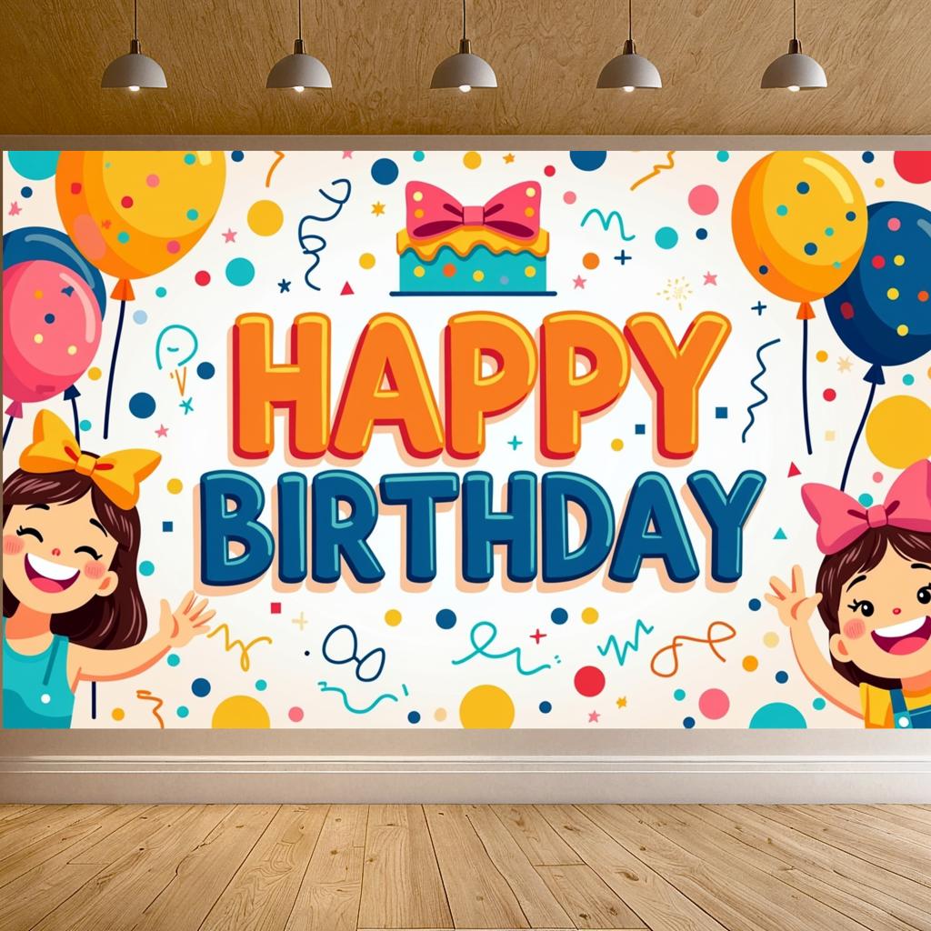 Праздничный фон Детское украшение Фон для мероприятия Для празднования дня рождения Внутреннее украшение Семейное мероприятие