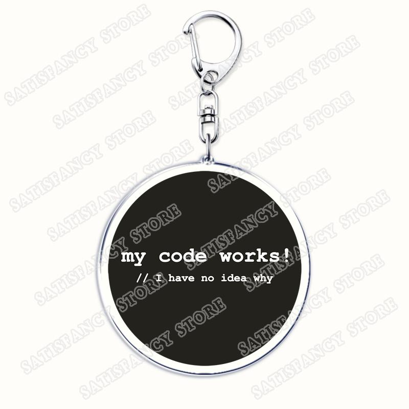 Funny Code Like A Girl Programmer Keychain for Accessories Programming Developer Computer Keyring Jewelry Fans Friends Gifts