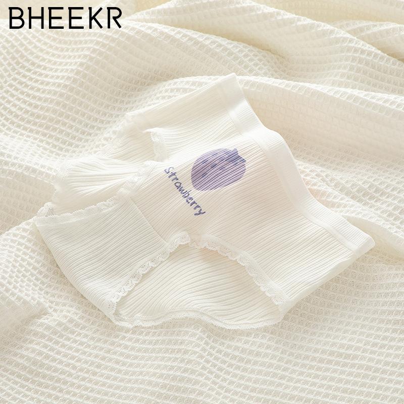 5pcs/set Cute Purple Girl Cartoon Rabbit Thread Cotton Strawberry Girl Student Mid-waist Panties Female