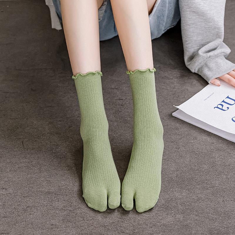 1Pair  High Quality Combed Cotton Split Toe Socks Unisex Simple Comfortable Two-Toed Socks Harajuku Men Women'S Tabi Socks