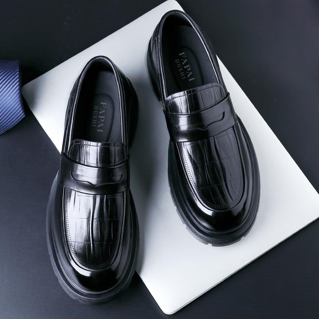 Осень новая повседневная кожаная обувь мужские кожаные лоферы на одной педали первый слой коровьей кожи деловая платьевка для работы кожаная обувь тренд