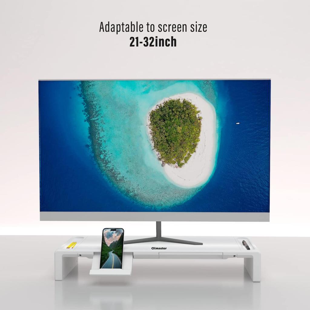 Olmaster Monitor Desktop 3 Tier Width PC Monitor Smartphone Tablet Holder Display Keyboard 8CM Load Capacity Laptop PC Original Product Stand, Stand,