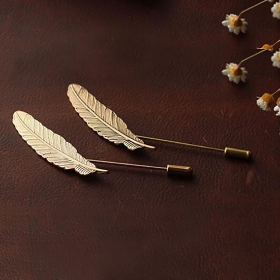 Brooch Elegant Decorative Vintage Men Feather Lapel Pin for Suit