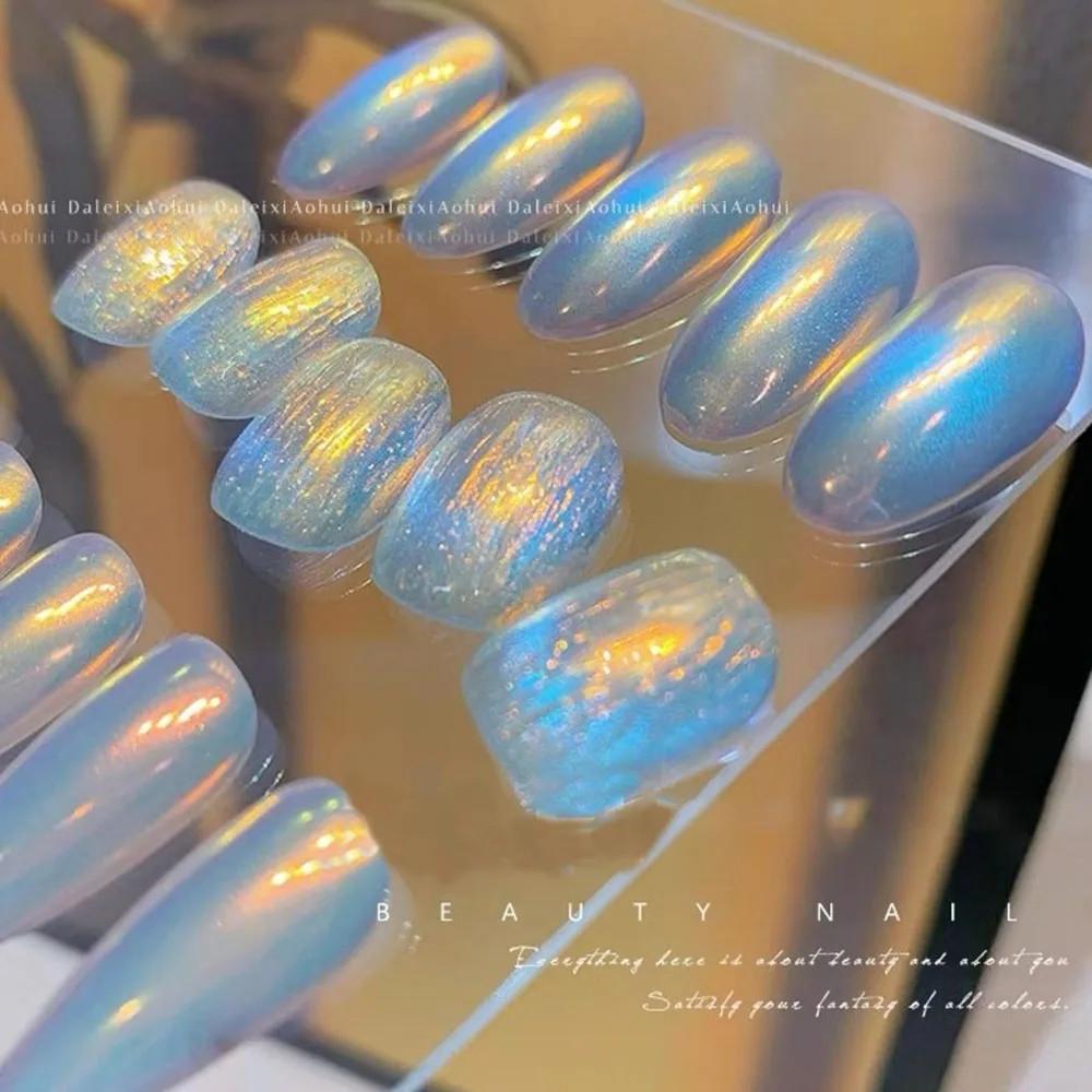 Aurora Colorful Chrome Unicorn Nail Powder Moonlight Mirror Nail Glitter Pigment Metallic Effect Pigment UV Gel Polish Powder