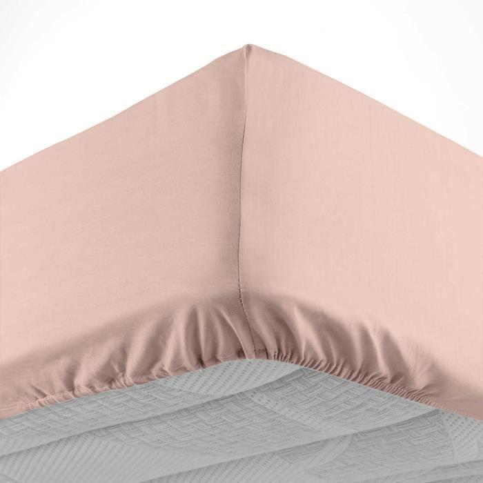 Drap housse - Couleur Emotion - 160x200 cm - 100% coton - Bonnet 30 cm - OEKO-TEX®