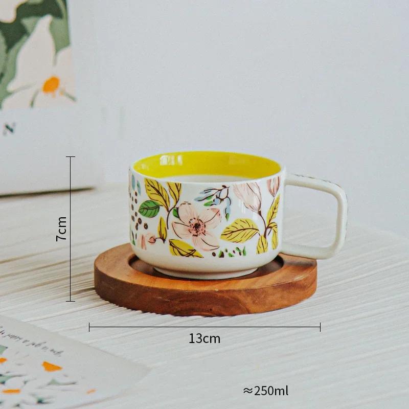 Креативные нестандартные керамические тарелки Изысканные цветы Торт Десертная тарелка Домашние деликатесы Рамен Чаша Отдых Офис Кофейная чашка