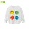 Весенний свитер для девочек, повседневный детский топ с милым смайликом и узором