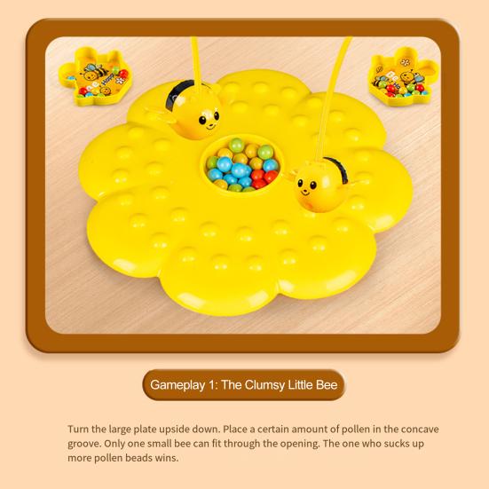 Magnetic Bee Bean Picking Game with Headband Color Cognition Kids Parents