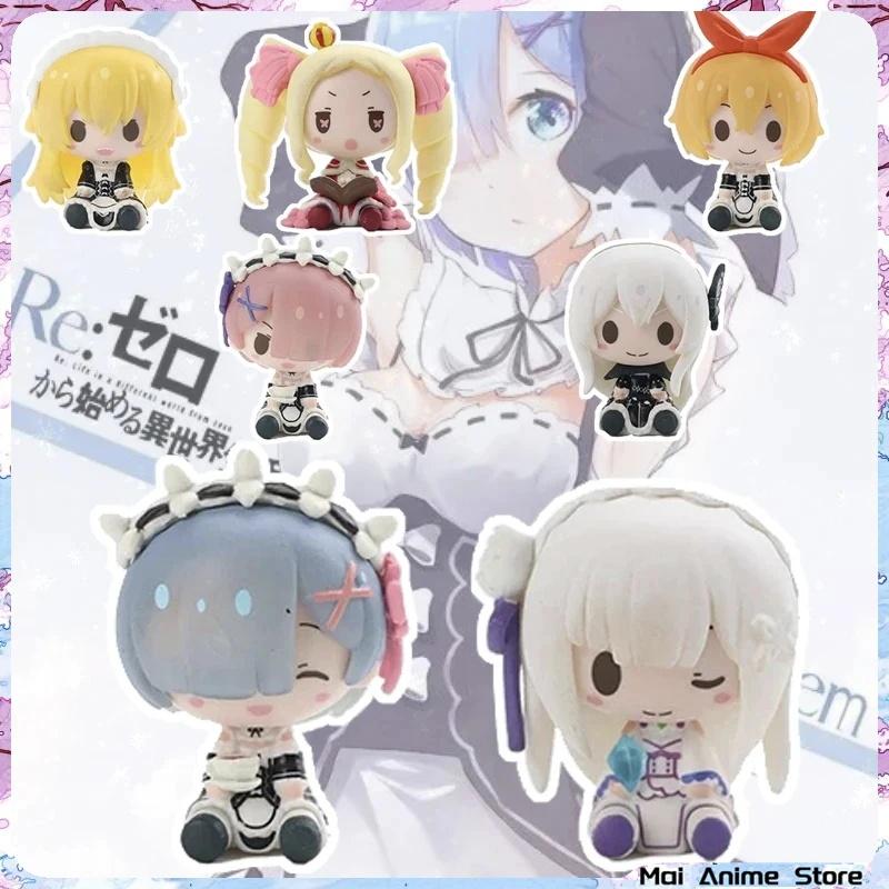 Милая фигурка Рем из Re:Zero Мини-статуэтки Эмилии и Рам Кавайи Re:Фигурка Зеро Декор для стола Украшение для дома Украшение Аксессуары для стола
