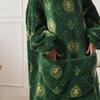 Очень длинная толстовка-одеяло для женщин и мужчин, большое мультяшное одеяло с капюшоном, теплое фланелевое одеяло с рукавами и гигантским карманом