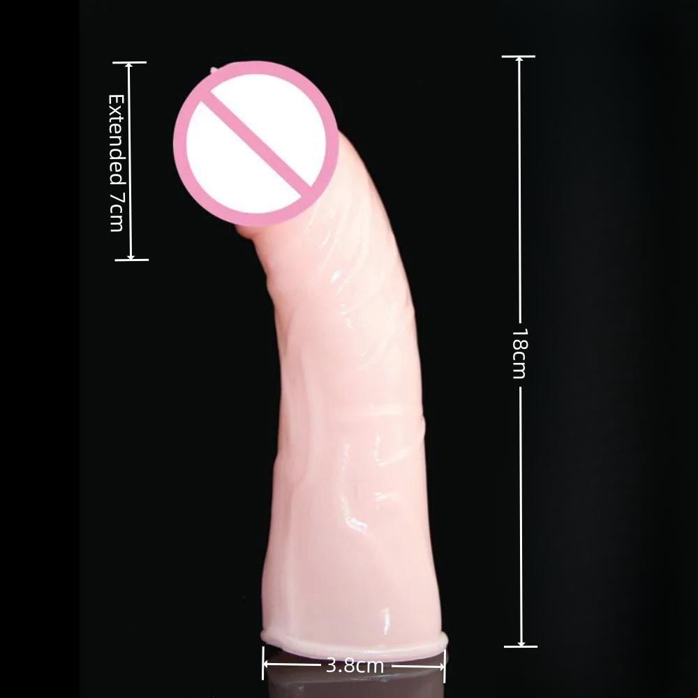 Large Realistic Penis Sleeve Extender Cock Sleeve Dick Enlargement Men Sex Toys Delay Ejaculation Reusable Condom 18+