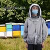 Beekeeping Protective Veil Jacket Bee Suit Smock with Double Zippers Beekeeper AccessoryGray