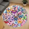 1pc Butterfly Mandala Pattern Office Round Rugs, Under Chair Round Rugs for Living Room, Bedroom, Bathroom Decoration Carpet 091859