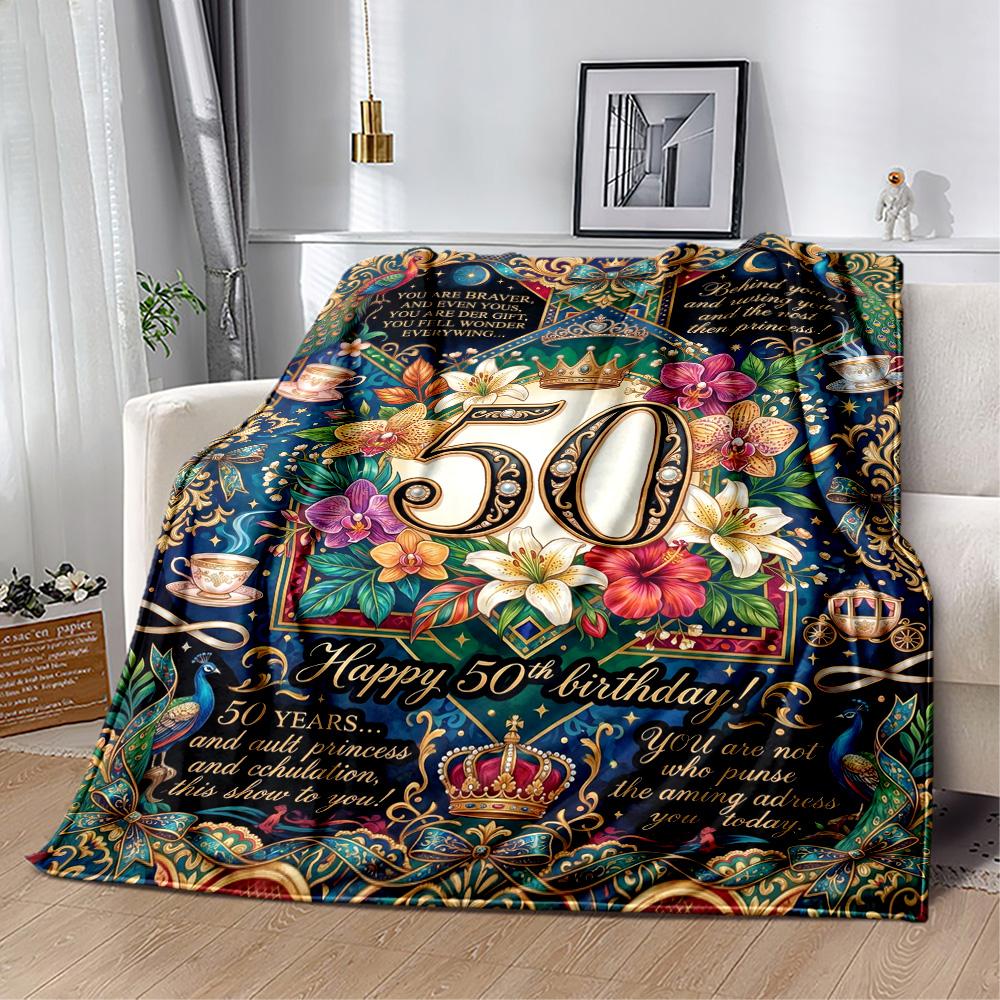 Vintage 1976 Milestone Birthday Flannel Blanket-Soft and Suitable for Sofas,Beds,Offices,Travel,All Seasons,Great Gift for Holidays and Birthdays.