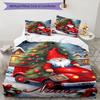 3pcs Custom Name Christmas Santa Claus Bedding Set Duvet Cover Closure Includes 1 Duvet Cover & 2 Pillowcases, Soft and Comfortable for All Seasons.