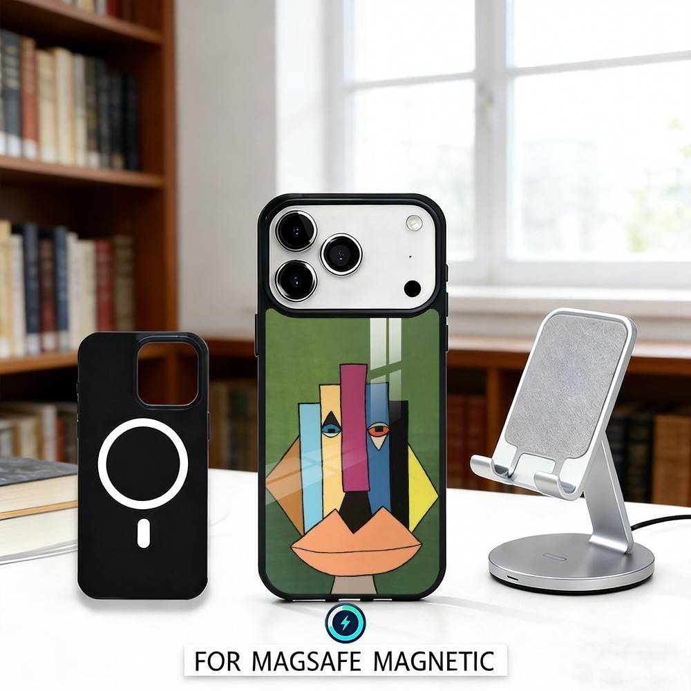 Чехол для телефона P-Пикассо A-Абстракция A-Искусство P-Живопись Для iPhone17,16,15,14,13,12,Pro,Max,Магнитный Для беспроводной зарядки Magsafe