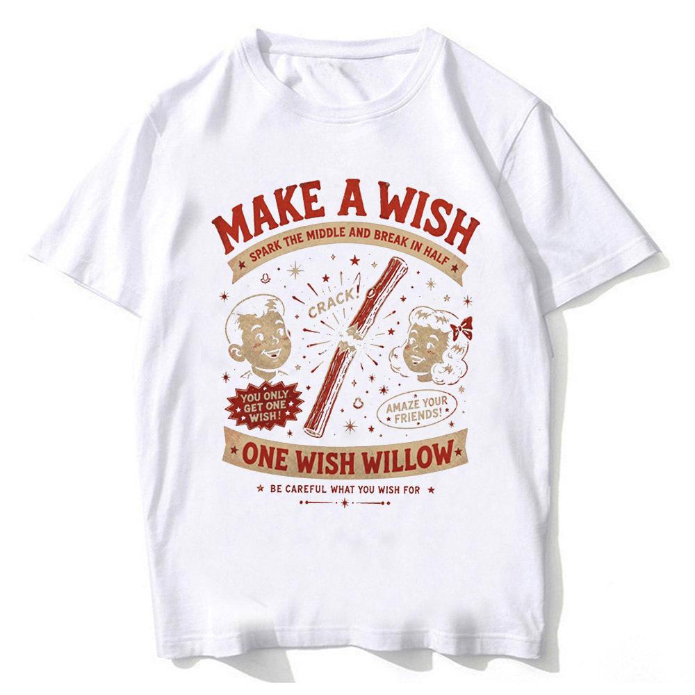 One Wish Willow cotton top tees teen graphic Graphic Breathable 2000s shirt Vintage 80s Grunge 2000s hip hop1