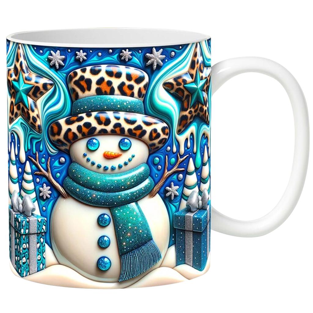 Кружка для кофе Leeseph Christmas 3D Snowman, керамическая забавная кружка для кофе, отличный сюрприз на день рождения или Рождество для друга или коллеги