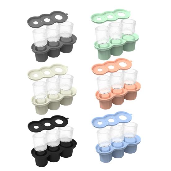 Silicone Ice Mold Cylinder Ice Cube Tray for 20-40oz Tumbler Cup with Lid Hollow Shape Stackable Easy Release Juice Whiskey Cocktail Ice Cubes