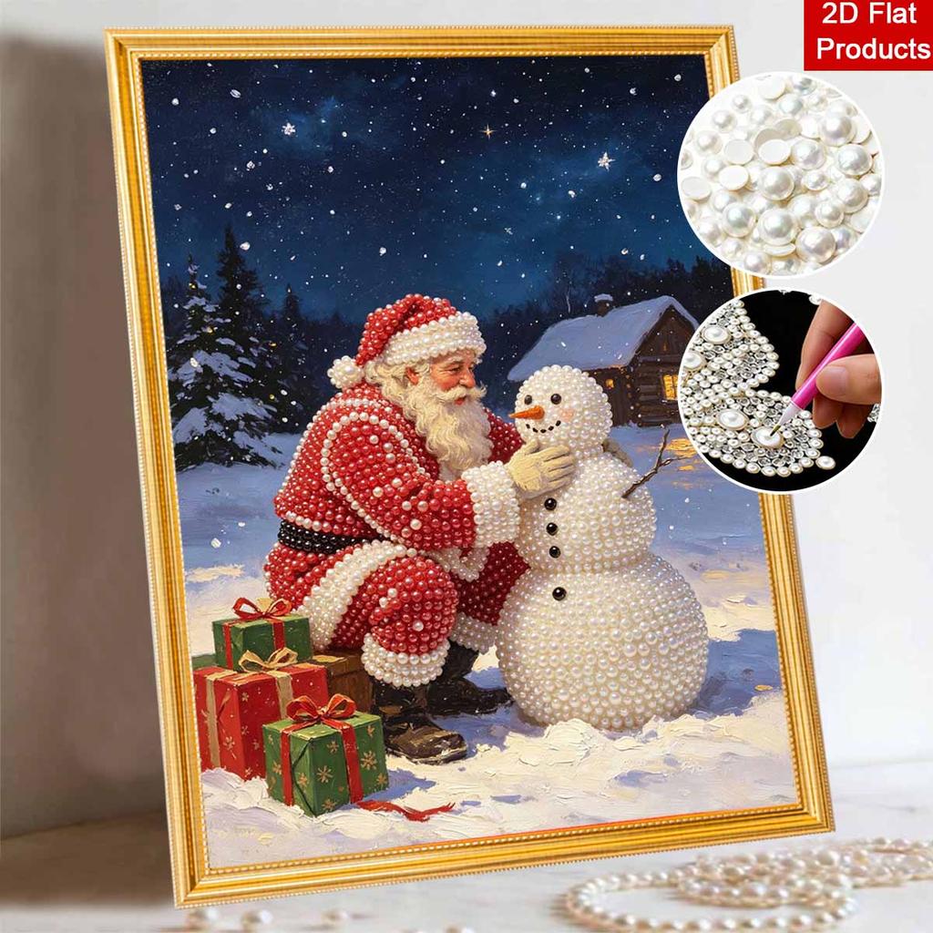 Christmas Pearl Painting Kit Handmade DIY Santa Claus And Snowman Home Decoration Painting