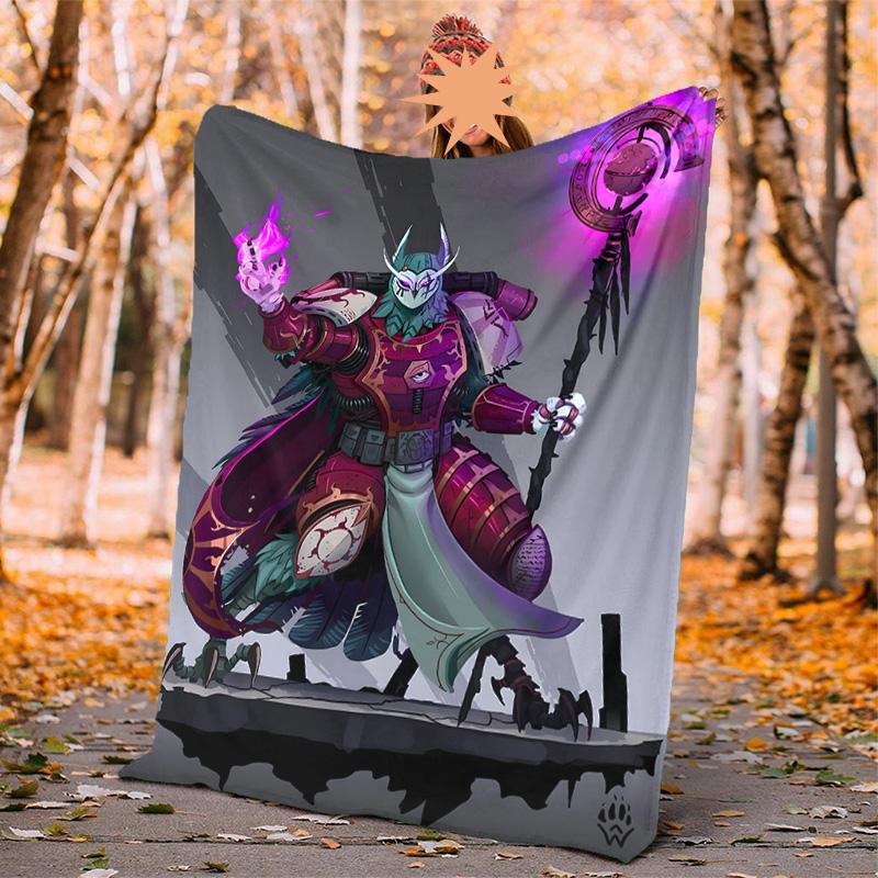 Фланелевое одеяло Warhammer Мягкое Теплое Всесезонное Плед, Дизайн для Кемпинга, Поездок на Машине, Пеших Прогулок, Дивана, Кровати, Офиса Идеальный Подарок на Праздники