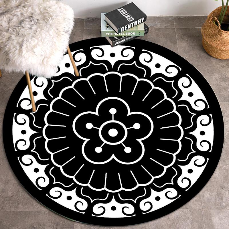 Круглый ковер для гостиной, коврик для двери, ковер для гостиной, спальни, ванная комната, нескользящий коврик для двери