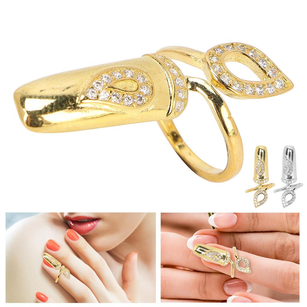 Креативные кольца в форме ногтей, персонализированные модные открытые кольца, украшения со стразами, украшения на кончики пальцев