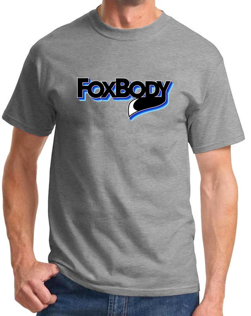 Fox Body Ford Mustang Blue Logo Design Tshirt
