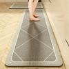 Kitchen Floor Mat Non-Slip Oil-Proof Waterproof Carpet Simplicity Solid Color Pattern Rug Long Size Home Decor Mats