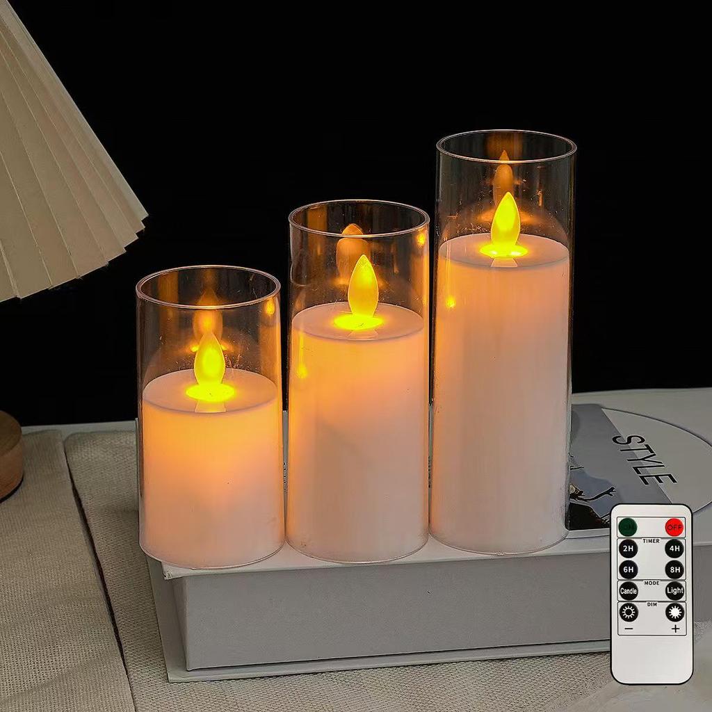 Acrylic LED Candle Atmosphere Light with Remote - Ideal for Romantic Birthday and Party Decorations.