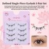 5 Pairs Natural False Eyelashes Individual Style Soft Comfortable Lightweight For Daily And Special Occasions