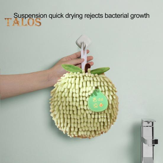 Полотенце для рук из шенилла с ремешком для подвешивания, хорошо впитывающее воду мягкое сверхтонкое волокно, утолщенная тряпка, устойчивая к пятнам, многоразовая для уборки кухни и ванной комнаты