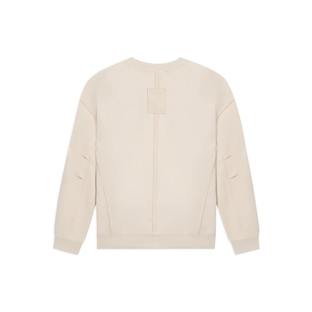 Li Ning Plain Print Pattern Round Neck Long Sleeve Sweatshirt Unisex Sweatshirt Khaki AWDSC19-2