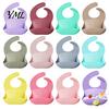 Silicone Baby Bibs Bib, Waterproof Soft Adjustable Feeding Durable Mess Free Large Pocket Food Catch Bib for Babies And Toddlers Easy Wipe Clean