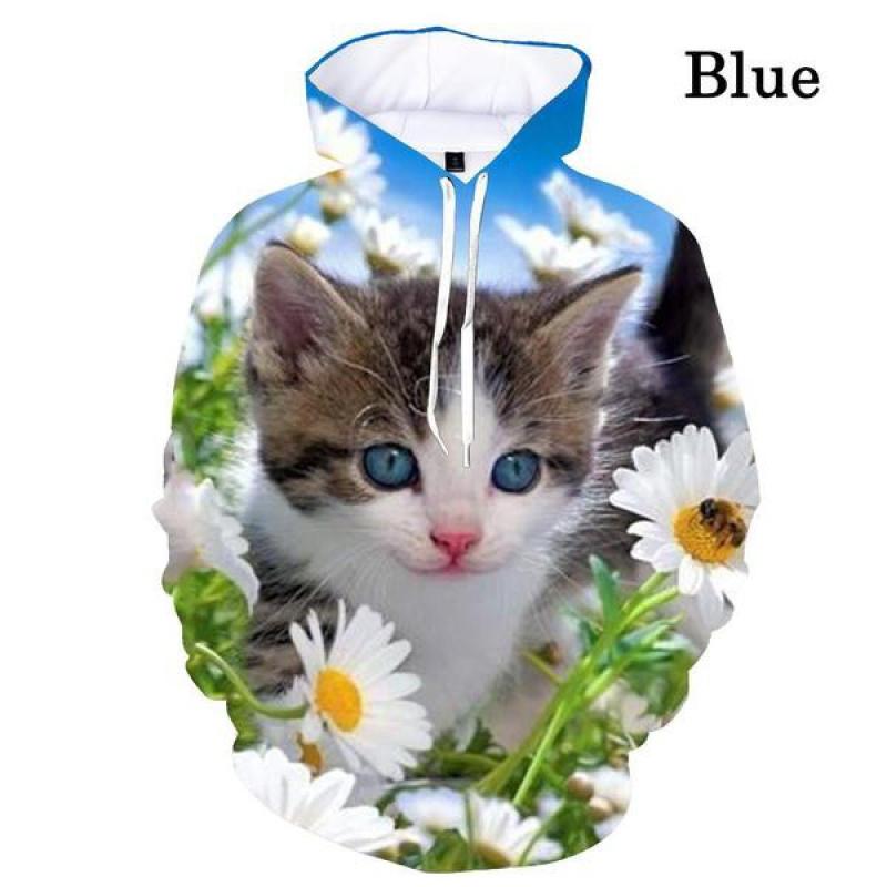 Personality Cool Sweatshirts Pullover 3d Cat Print Hoodie Men/women Fashion Long-sleeved Hoodies