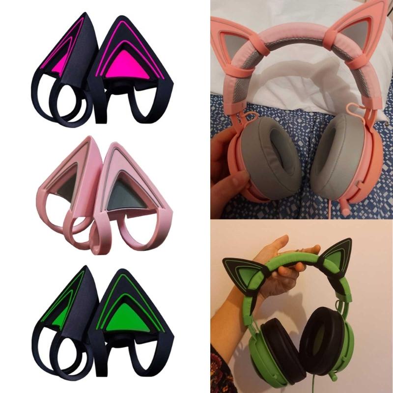 Silicone Cat Kitty Ears Lovely Attachable Accessory for  Kraken V2 special/Kraken 2019/ Kraken TE /7.1 V2 Headphone