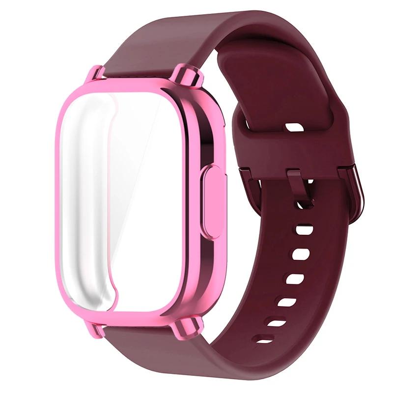 Защитный чехол+силиконовый ремешок для Xiaomi Redmi Watch 5 active/5 Lite Полное покрытие экрана ТПУ Мягкий чехол и дышащий спортивный ремешок