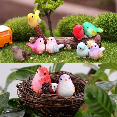 Искусственная фигурка маленькой птички, модель животного, домашний декор, мини-садовые аксессуары