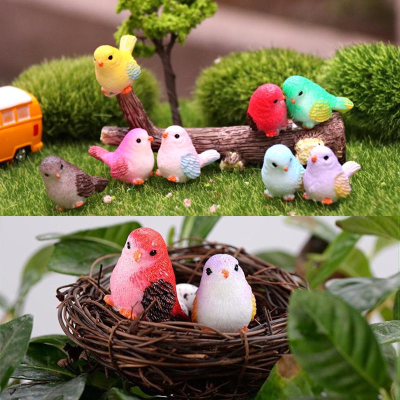 Artificial Little Bird Figurine Animal Model Home Decor Mini Garden Accessories